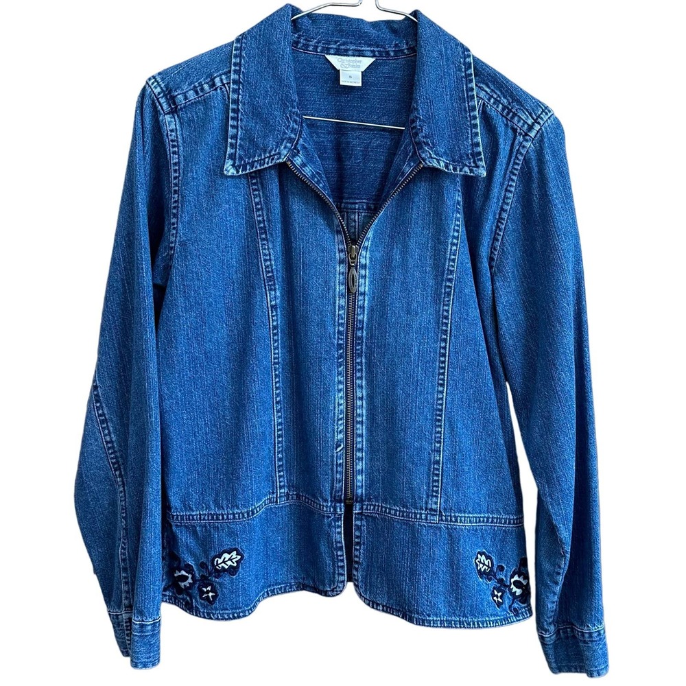 EUC, Christopher & Banks Women's Size Small Long Sleeve Jean Jacket with Stretch